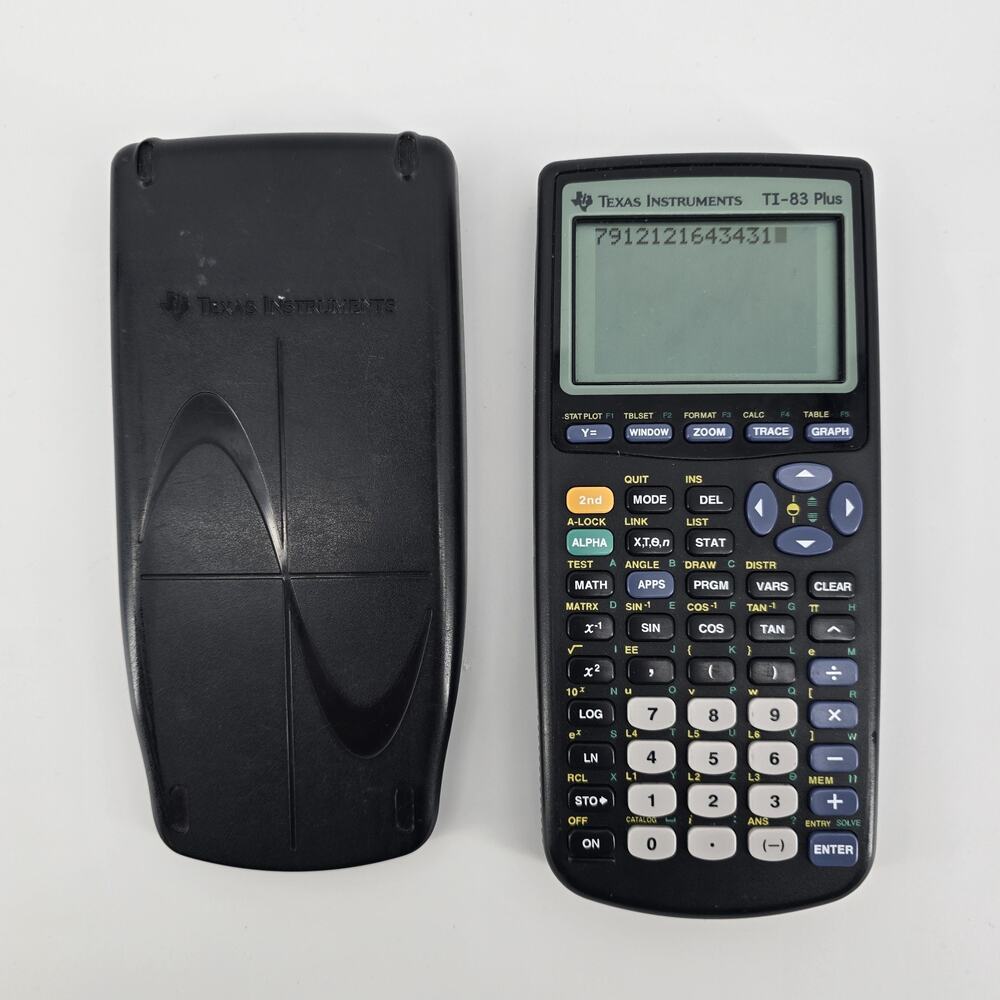 Texas Instruments TI-83 Plus Graphing Calculator W/ Cover Tested Works